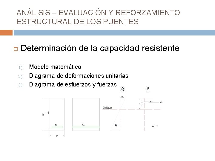 ANÁLISIS – EVALUACIÓN Y REFORZAMIENTO ESTRUCTURAL DE LOS PUENTES Determinación de la capacidad resistente