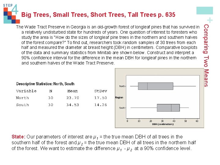 Big Trees, Small Trees, Short Trees, Tall Trees p. 635 State: Our parameters of