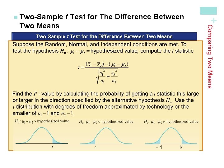 t Test for The Difference Between n Two-Sample t Test for the Difference Between