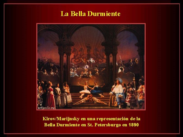 La Bella Durmiente Kirov/Marijnsky en una representación de la Bella Durmiente en St. Petersburgo