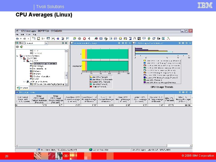 Tivoli Solutions CPU Averages (Linux) 28 © 2006 IBM Corporation 