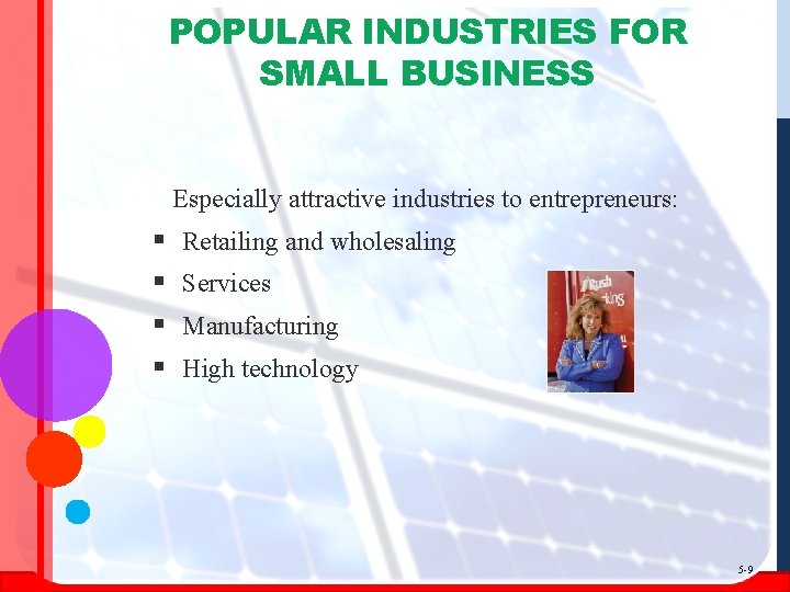 POPULAR INDUSTRIES FOR SMALL BUSINESS Especially attractive industries to entrepreneurs: § § Retailing and