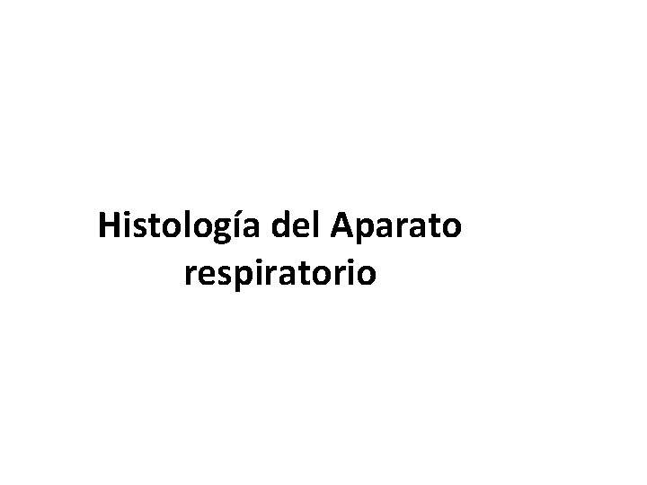 Histología del Aparato respiratorio 