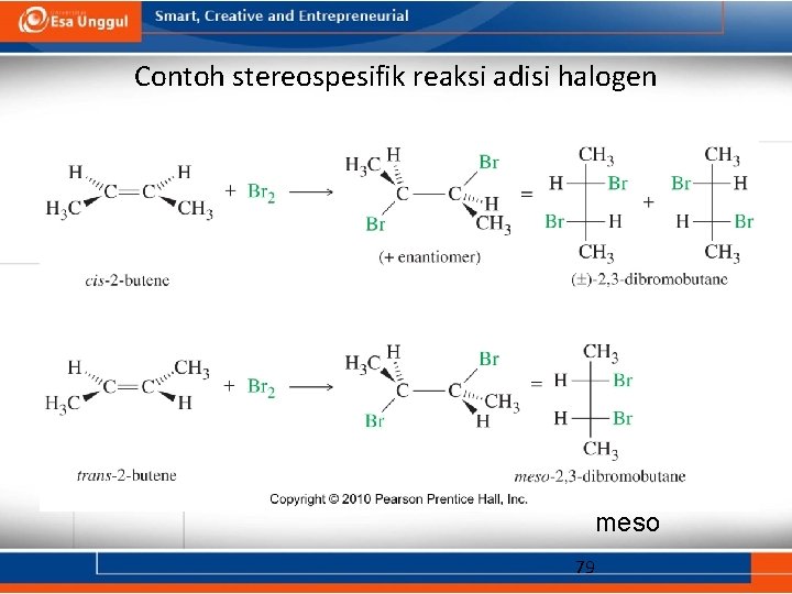 Contoh stereospesifik reaksi adisi halogen meso 79 