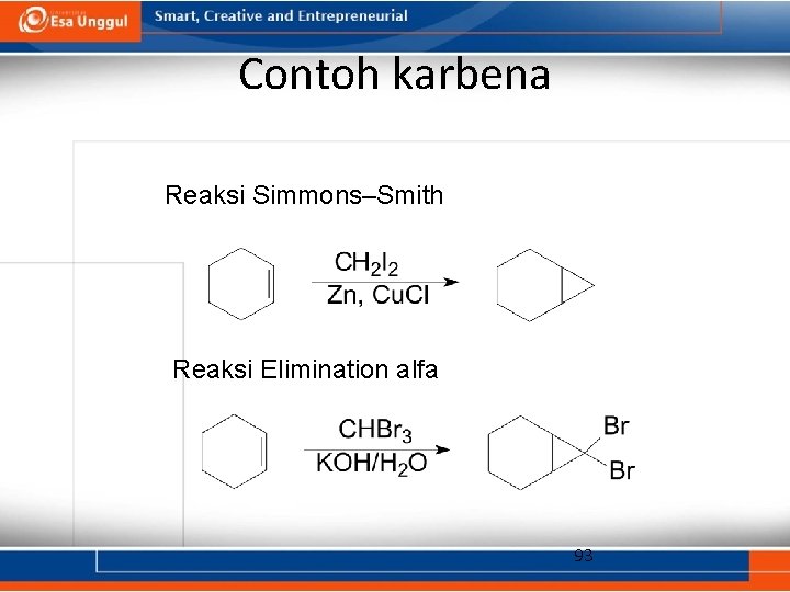 Contoh karbena Reaksi Simmons–Smith Reaksi Elimination alfa 93 