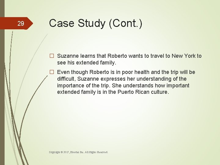 29 Case Study (Cont. ) � Suzanne learns that Roberto wants to travel to