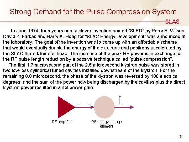 Strong Demand for the Pulse Compression System In June 1974, forty years ago, a Strong Demand for the Pulse Compression System In June 1974, forty years ago, a