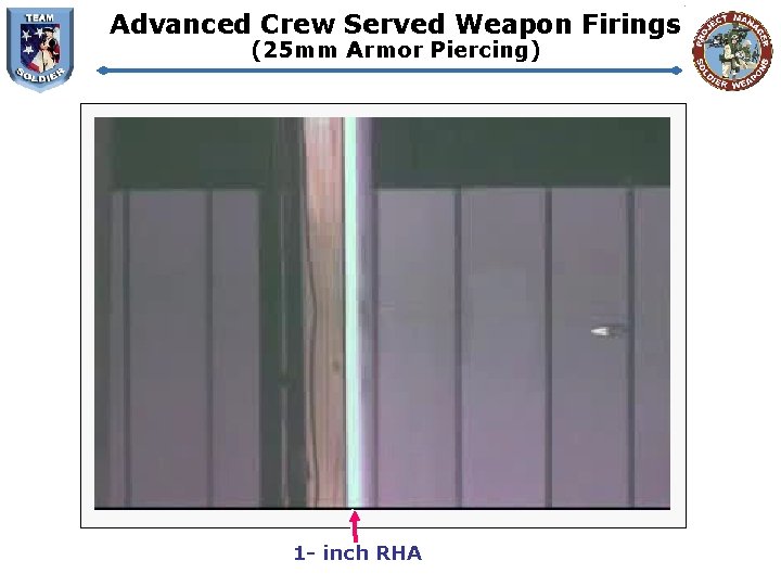Advanced Crew Served Weapon Firings (25 mm Armor Piercing) 1 - inch RHA 