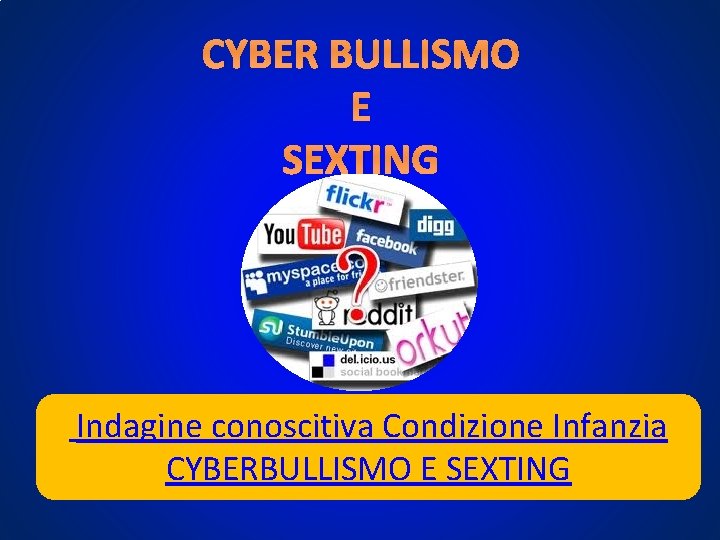 CYBER BULLISMO E SEXTING Indagine conoscitiva Condizione Infanzia CYBERBULLISMO E SEXTING CYBER BULLISMO E SEXTING Indagine conoscitiva Condizione Infanzia CYBERBULLISMO E SEXTING