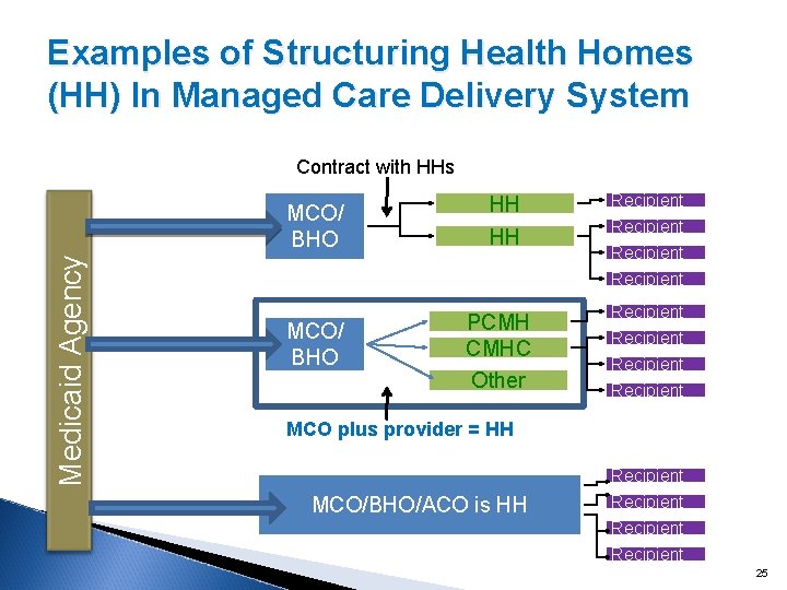 Examples of Structuring Health Homes (HH) In Managed Care Delivery System Contract with HHs