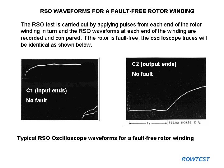 RSO WAVEFORMS FOR A FAULT-FREE ROTOR WINDING The RSO test is carried out by