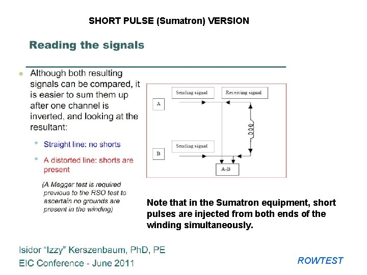 SHORT PULSE (Sumatron) VERSION Note that in the Sumatron equipment, short pulses are injected