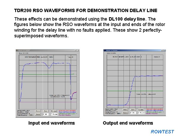 TDR 200 RSO WAVEFORMS FOR DEMONSTRATION DELAY LINE These effects can be demonstrated using