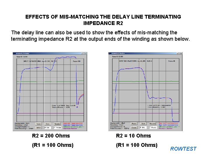 EFFECTS OF MIS-MATCHING THE DELAY LINE TERMINATING IMPEDANCE R 2 The delay line can