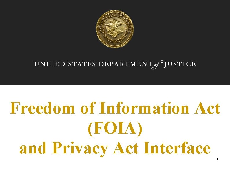 Freedom of Information Act (FOIA) and Privacy Act Interface 1 