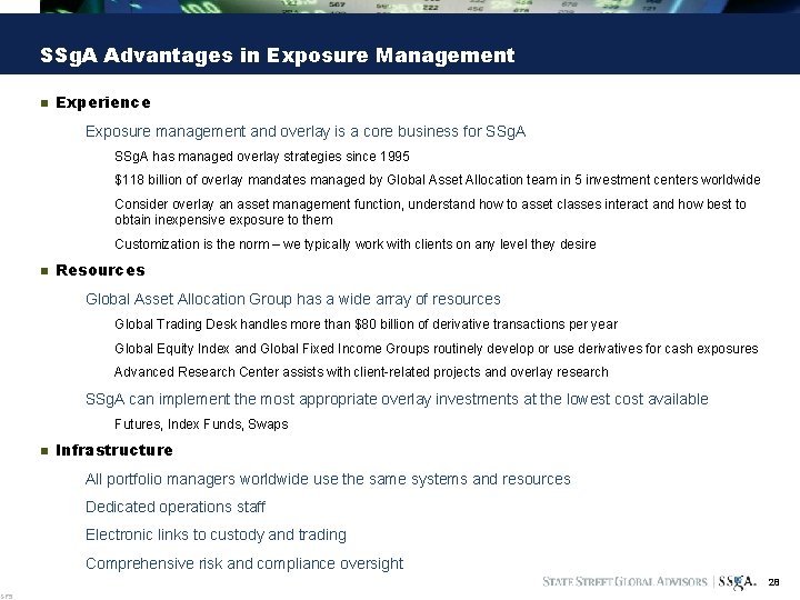 SP 5 SSg. A Advantages in Exposure Management n Experience Exposure management and overlay