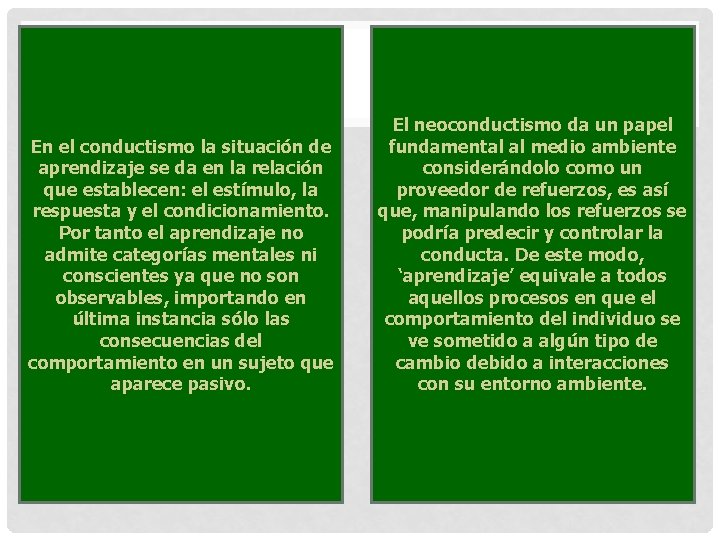 En el conductismo la situación de aprendizaje se da en la relación que establecen: En el conductismo la situación de aprendizaje se da en la relación que establecen: