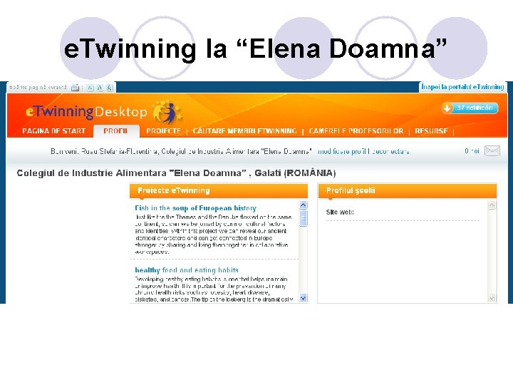 e. Twinning la “Elena Doamna” 
