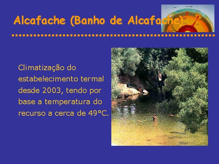 Alcafache (Banho de Alcafache) Climatização do estabelecimento termal desde 2003, tendo por base a