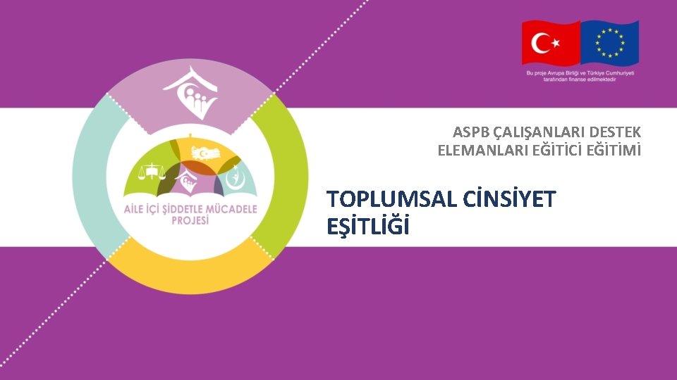 ASPB ÇALIŞANLARI DESTEK ELEMANLARI EĞİTİCİ EĞİTİMİ TOPLUMSAL CİNSİYET EŞİTLİĞİ ASPB ÇALIŞANLARI DESTEK ELEMANLARI EĞİTİCİ EĞİTİMİ TOPLUMSAL CİNSİYET EŞİTLİĞİ