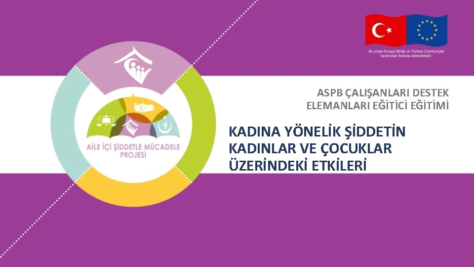 ASPB ÇALIŞANLARI DESTEK ELEMANLARI EĞİTİCİ EĞİTİMİ KADINA YÖNELİK ŞİDDETİN KADINLAR VE ÇOCUKLAR ÜZERİNDEKİ ETKİLERİ ASPB ÇALIŞANLARI DESTEK ELEMANLARI EĞİTİCİ EĞİTİMİ KADINA YÖNELİK ŞİDDETİN KADINLAR VE ÇOCUKLAR ÜZERİNDEKİ ETKİLERİ