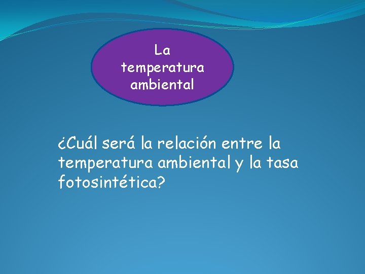 La temperatura ambiental ¿Cuál será la relación entre la temperatura ambiental y la tasa