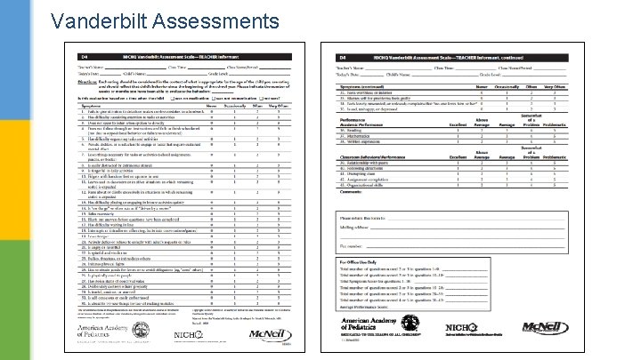 Vanderbilt Assessments 