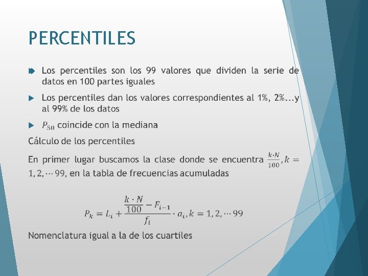 PERCENTILES 