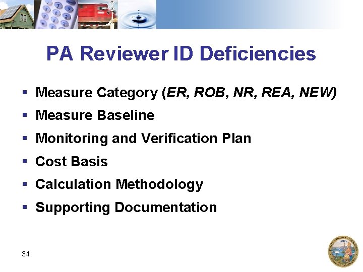 PA Reviewer ID Deficiencies § Measure Category (ER, ROB, NR, REA, NEW) § Measure