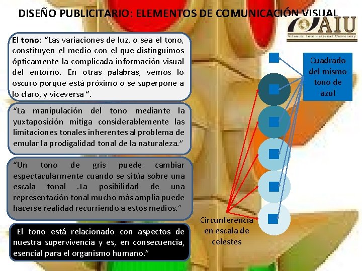 DISEÑO PUBLICITARIO: ELEMENTOS DE COMUNICACIÓN VISUAL El tono: “Las variaciones de luz, o sea