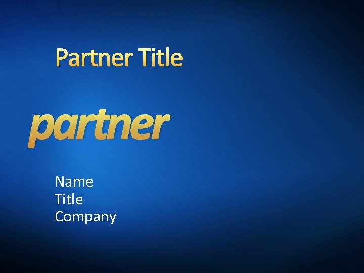 Partner Title partner Name Title Company 