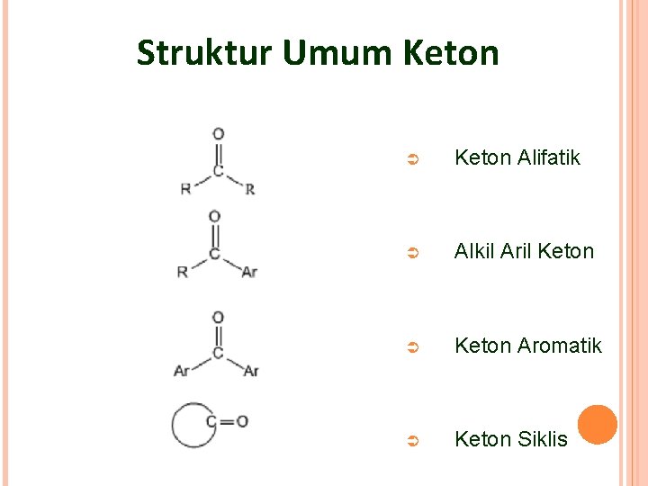 Struktur Umum Keton Ü Keton Alifatik Ü Alkil Aril Keton Ü Keton Aromatik Ü
