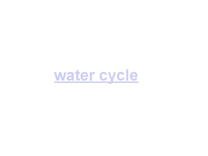 water cycle 