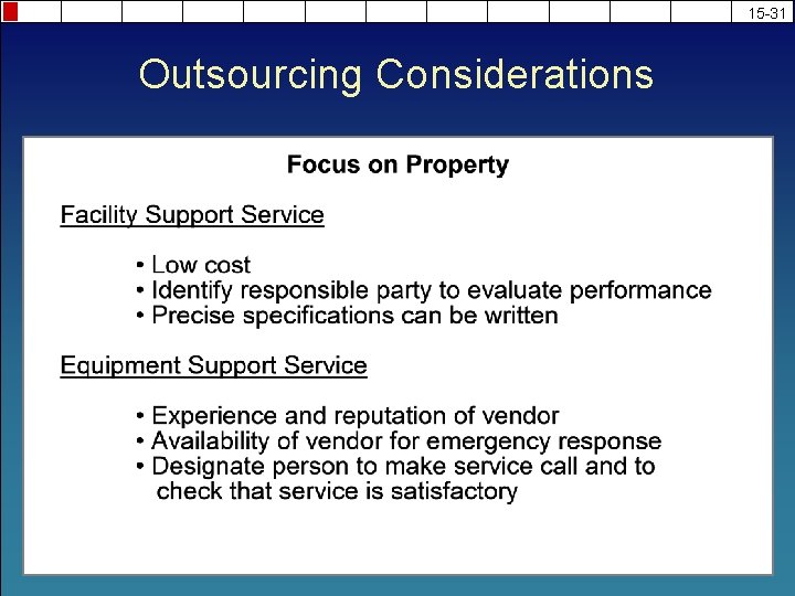 15 -31 Outsourcing Considerations 