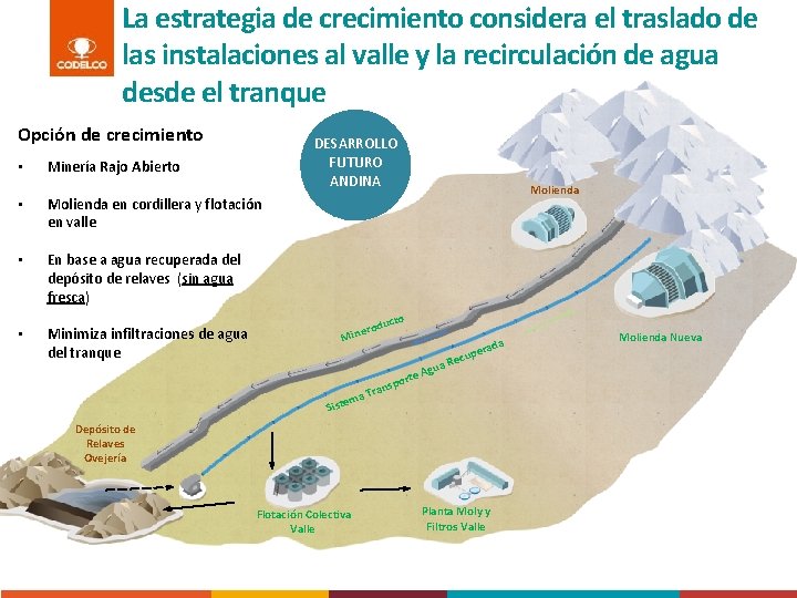 La estrategia de crecimiento considera el traslado de las instalaciones al valle y la