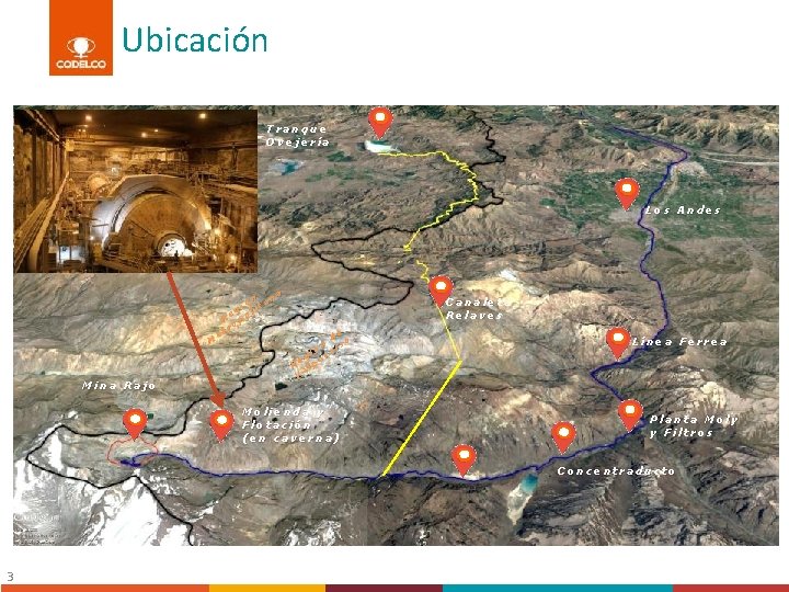 Ubicación Tranque Ovejería Los Andes M Mina Rajo a ón tan i i eg