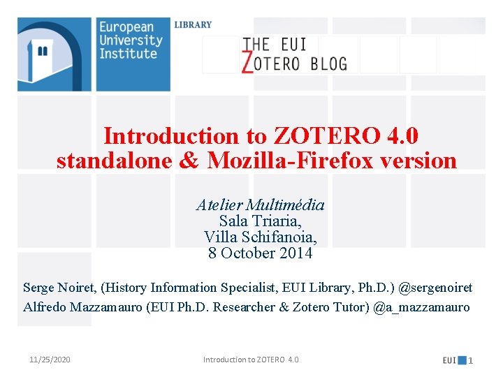 Introduction to ZOTERO 4 0 standalone MozillaFirefox version