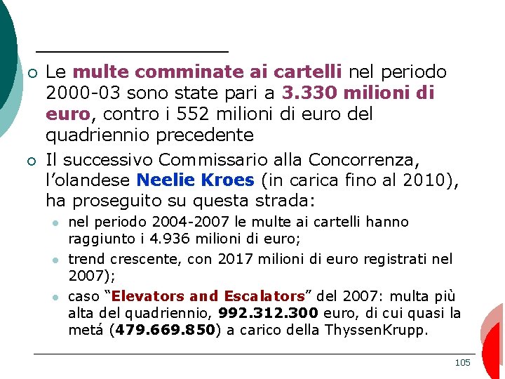 ¡ ¡ Le multe comminate ai cartelli nel periodo 2000 -03 sono state pari