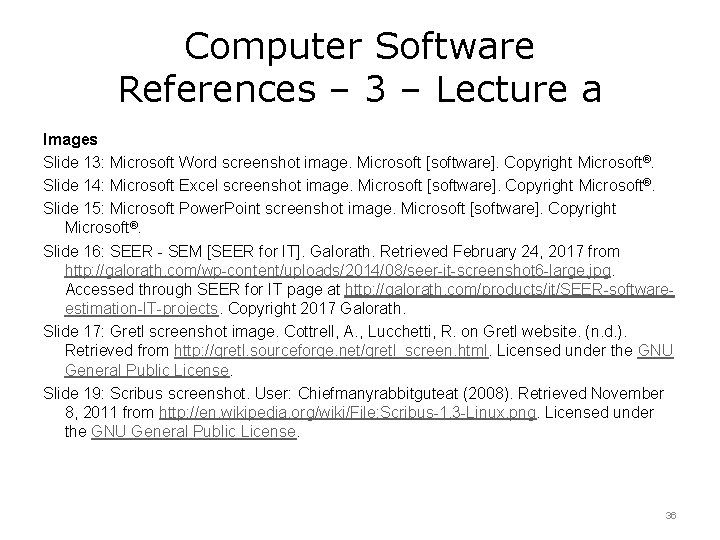 Computer Software References – 3 – Lecture a Images Slide 13: Microsoft Word screenshot