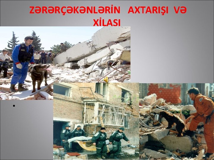 ZƏRƏRÇƏKƏNLƏRİN AXTARIŞI VƏ XİLASI • 