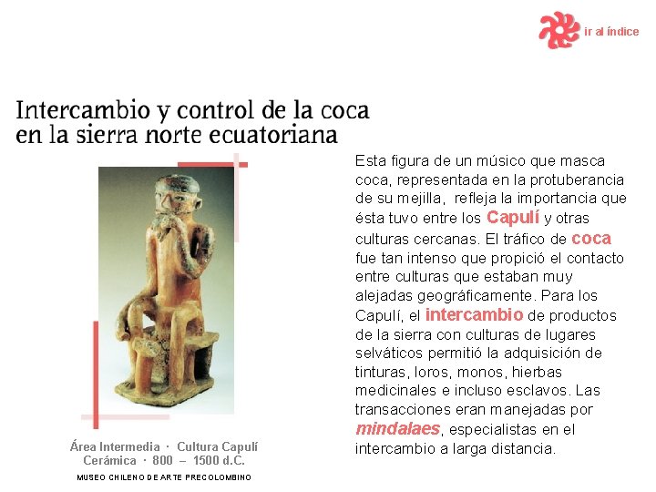 ir al índice Área Intermedia · Cultura Capulí Cerámica · 800 – 1500 d.