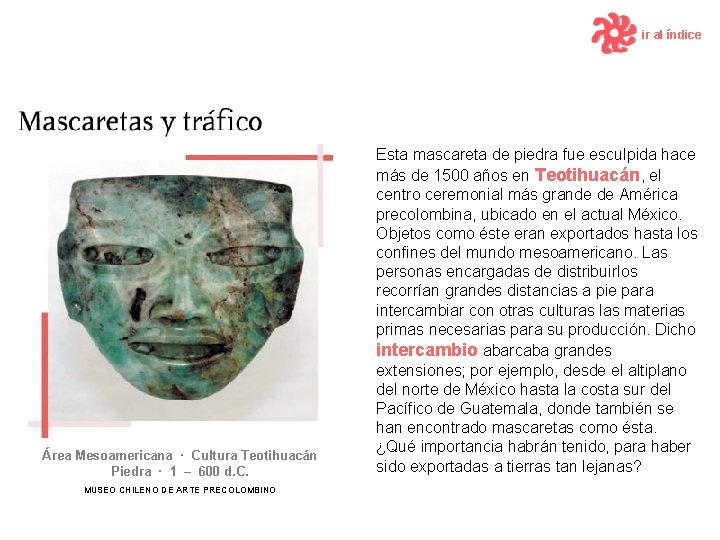 ir al índice Área Mesoamericana · Cultura Teotihuacán Piedra · 1 – 600 d.
