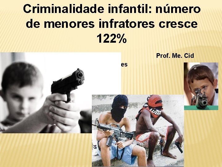 Criminalidade infantil: número de menores infratores cresce 122% Prof. Me. Cid Hernandes 