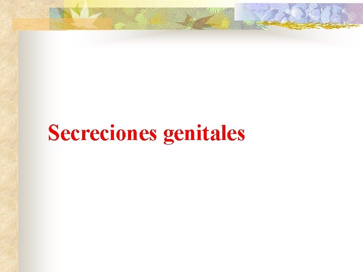 Secreciones genitales 