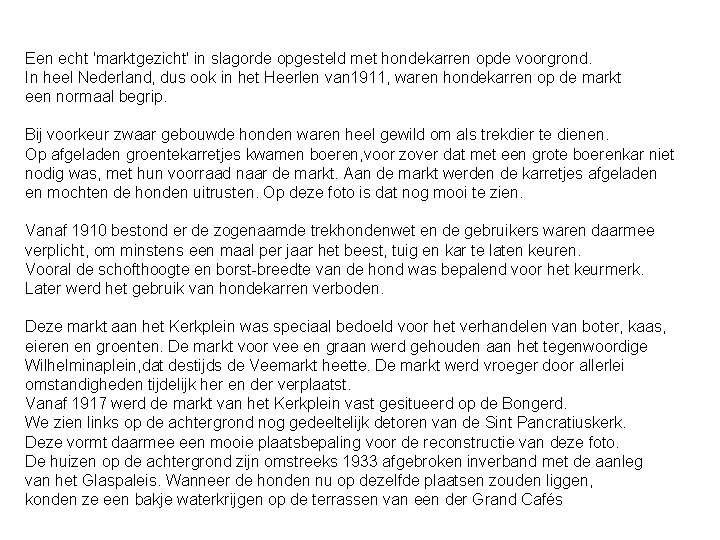 Een echt 'marktgezicht' in slagorde opgesteld met hondekarren opde voorgrond. In heel Nederland, dus Een echt 'marktgezicht' in slagorde opgesteld met hondekarren opde voorgrond. In heel Nederland, dus