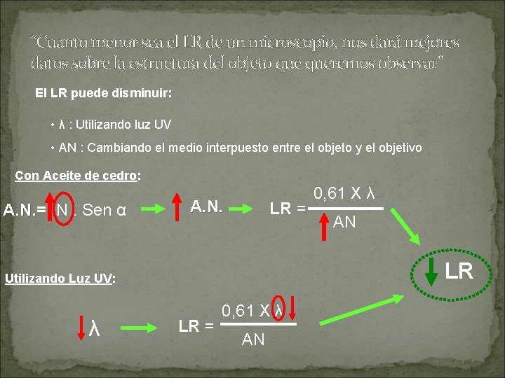 “Cuanto menor sea el LR de un microscopio, nos dará mejores datos sobre la