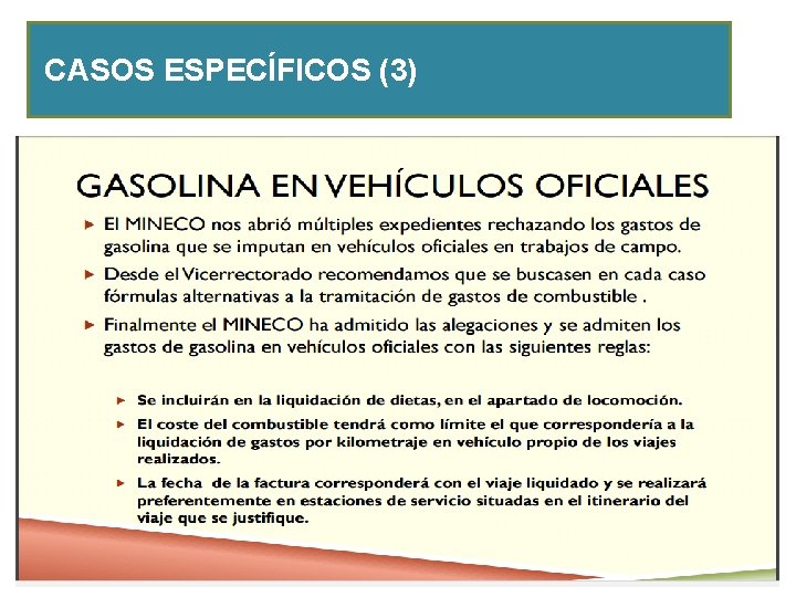 CASOS ESPECÍFICOS (3) CASOS ESPECÍFICOS (3)