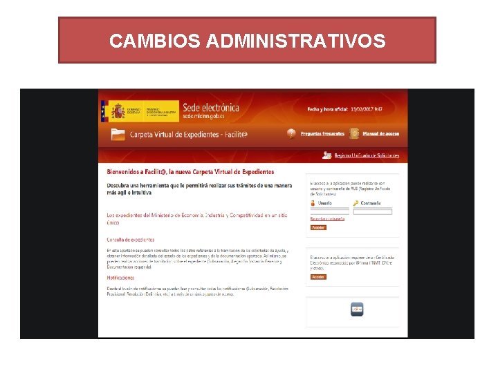 CAMBIOS ADMINISTRATIVOS CAMBIOS ADMINISTRATIVOS