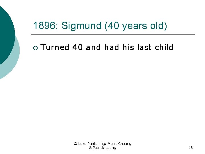 1896: Sigmund (40 years old) ¡ Turned 40 and had his last child ©