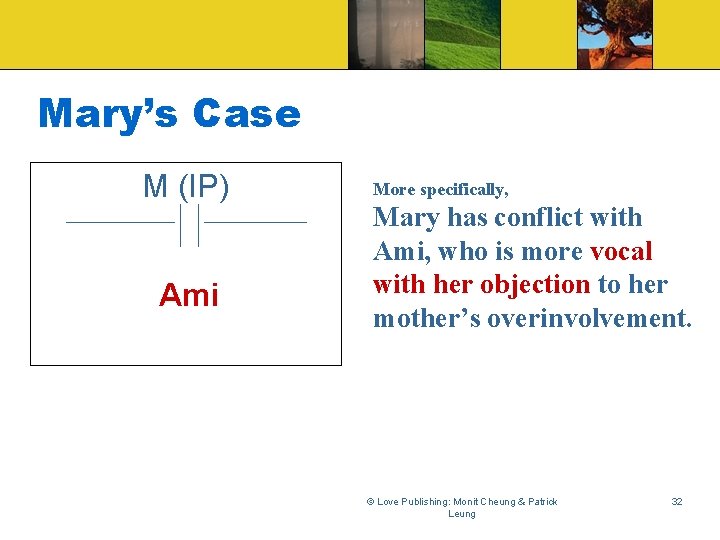 Mary’s Case M (IP) Ami More specifically, Mary has conflict with Ami, who is